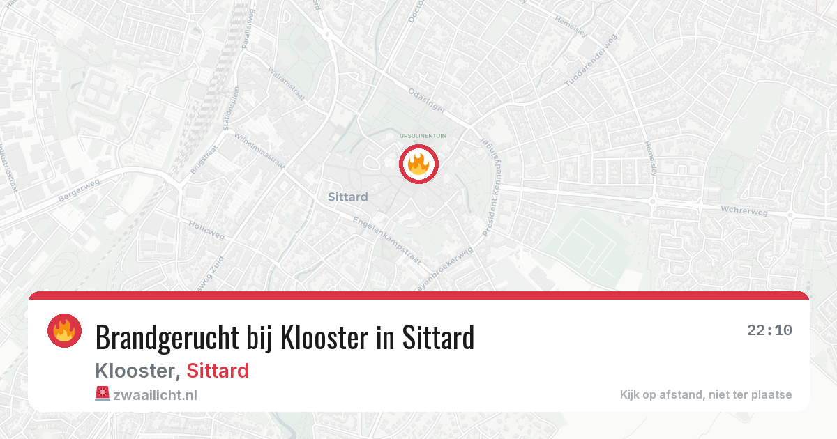 Brandgerucht bij Klooster in Sittard — 9 jul 2026