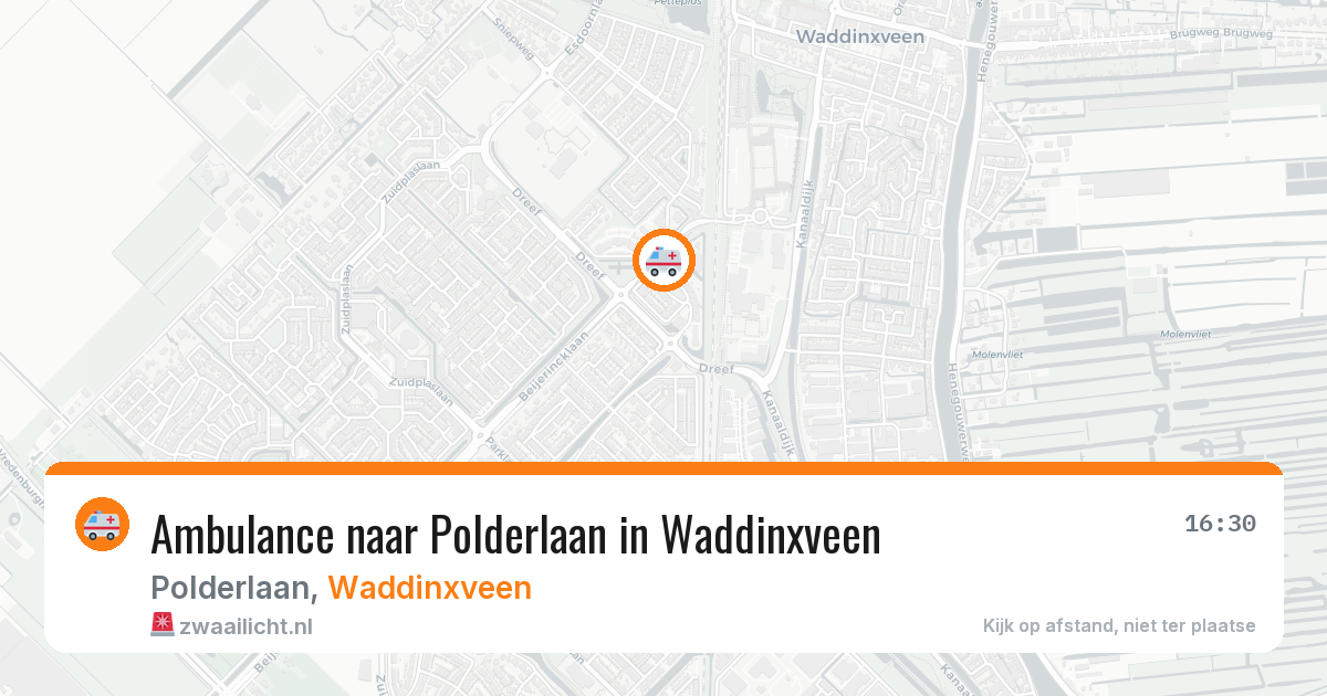 Ambulance naar Polderlaan in Waddinxveen — 7 jul 2026