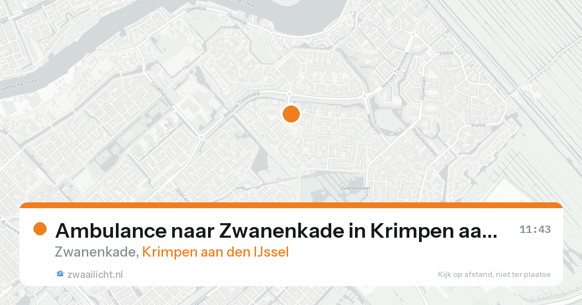 Ambulance naar Zwanenkade in Krimpen aan den IJssel — 21 aug 2026