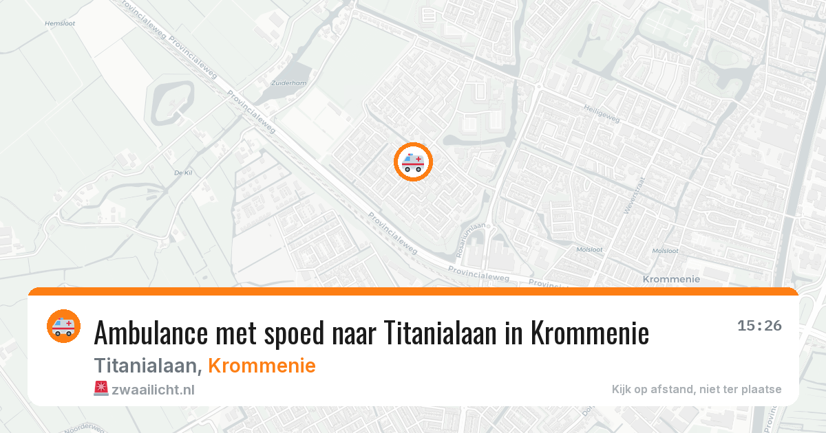 Ambulance met spoed naar Titanialaan in Krommenie — 1 aug 2026
