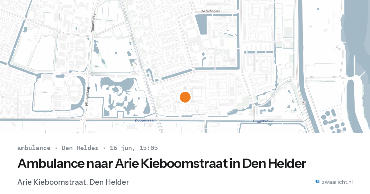 Ambulance naar Arie Kieboomstraat in Den Helder — 16 jun 2026