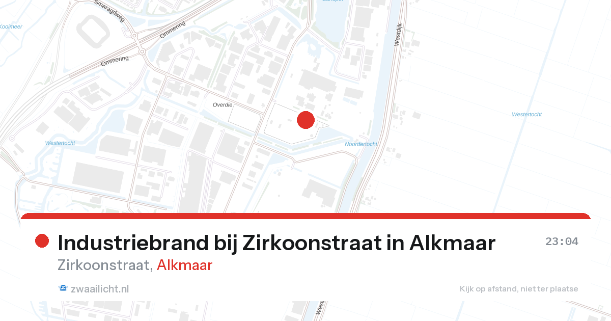 Industriebrand bij Zirkoonstraat in Alkmaar — 19 feb 2026