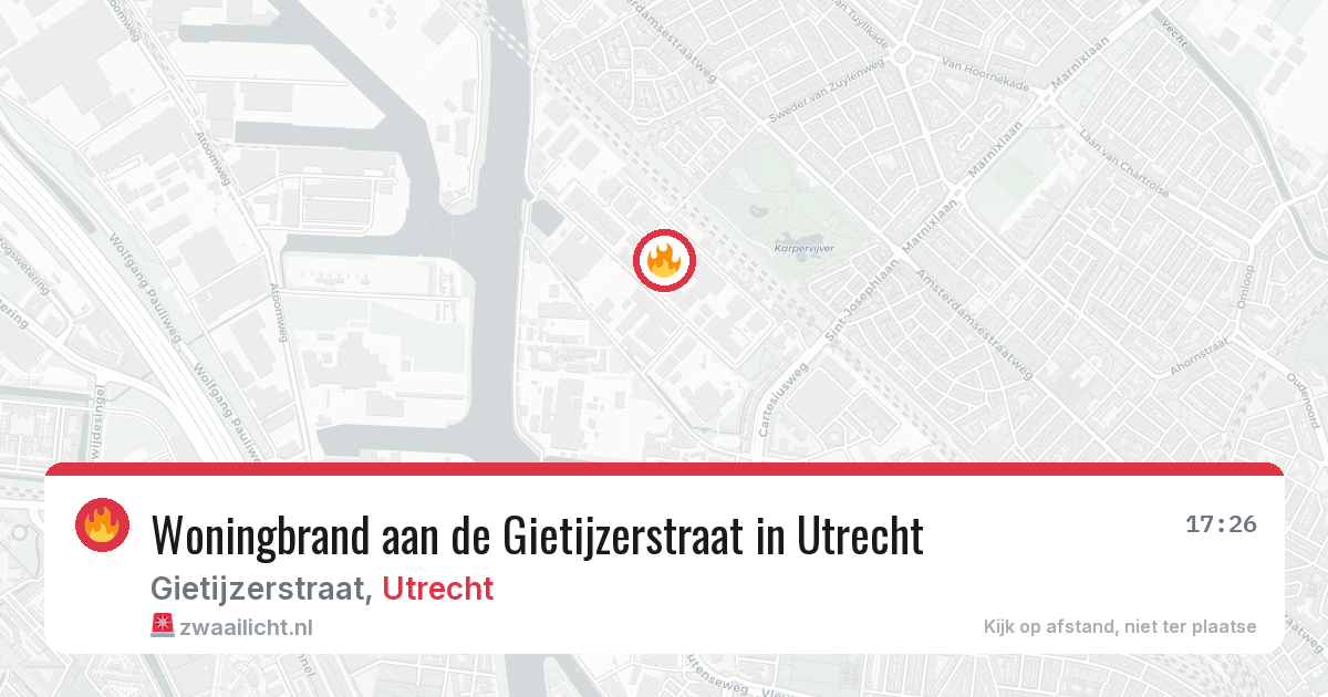 Woningbrand aan de Gietijzerstraat in Utrecht — 6 jul 2026