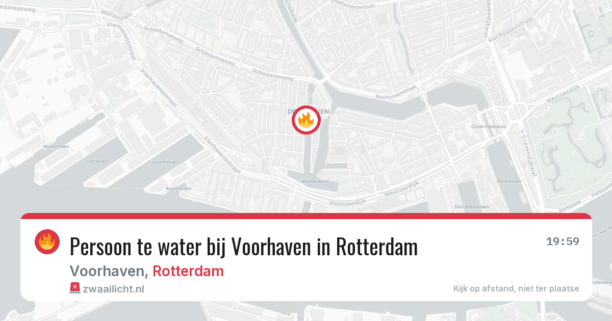 Persoon te water bij Voorhaven in Rotterdam — 23 jul 2026