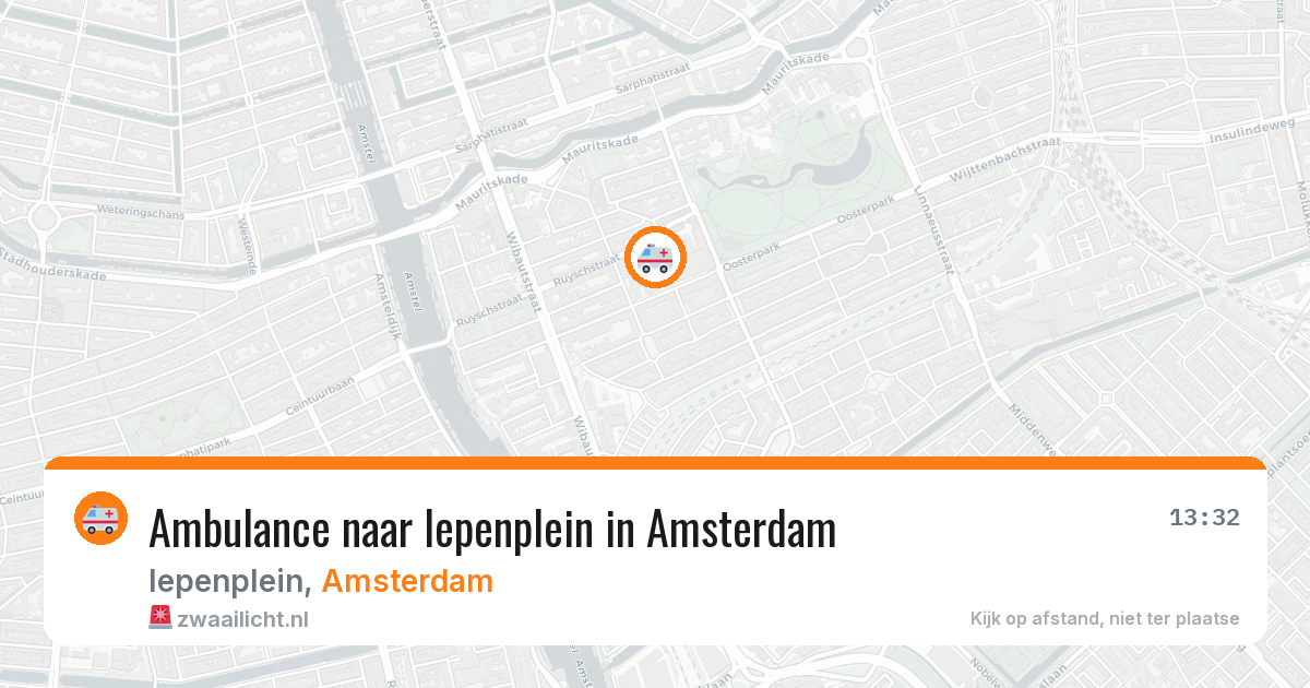 Ambulance naar Iepenplein in Amsterdam — 1 aug 2026