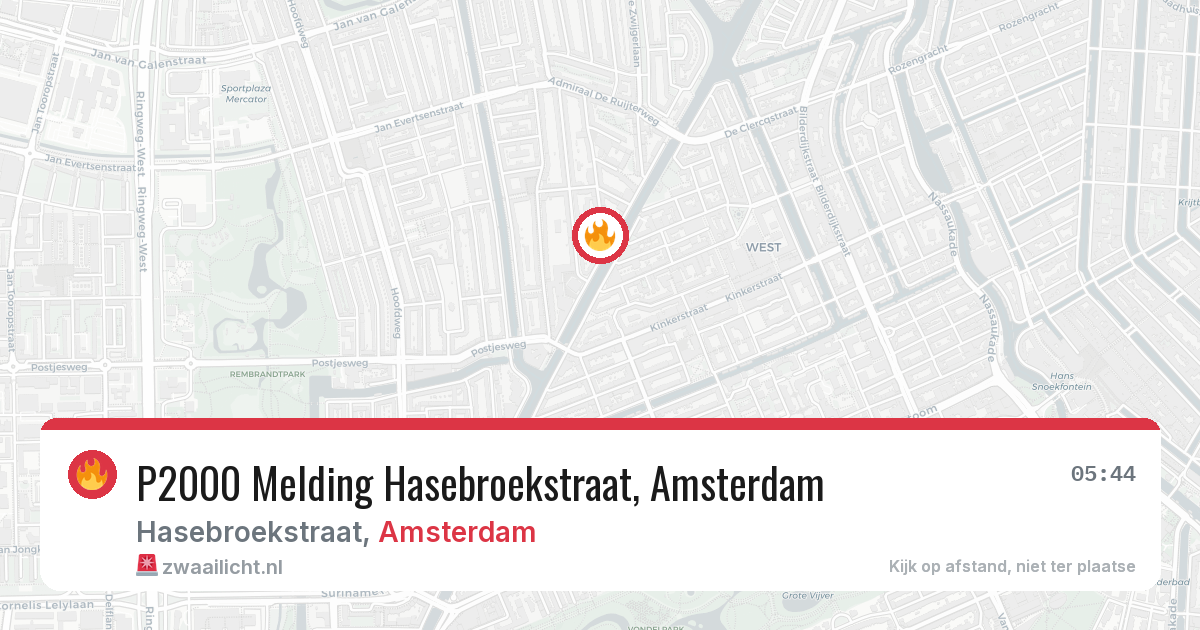 P2000 Melding Hasebroekstraat, Amsterdam — 9 feb 2026