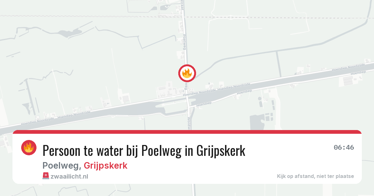 Persoon te water bij Poelweg in Grijpskerk — 4 mei 2026