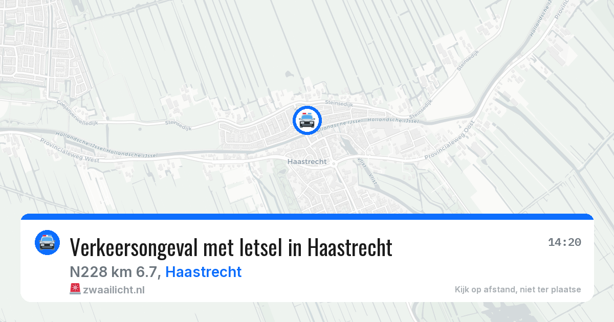 Verkeersongeval met letsel in Haastrecht — 15 jul 2026