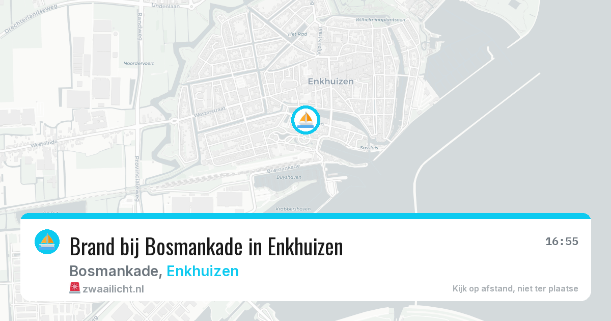 Brand bij Bosmankade in Enkhuizen — 2 jul 2026