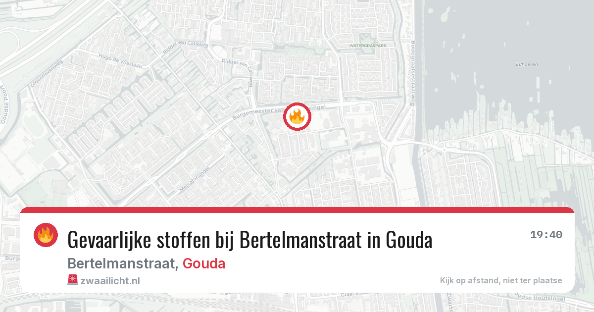 Gevaarlijke stoffen bij Bertelmanstraat in Gouda — 6 mei 2026