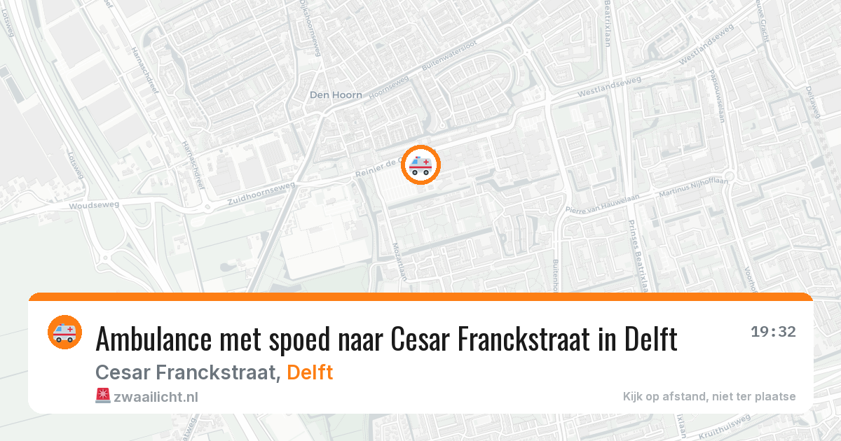 Ambulance met spoed naar Cesar Franckstraat in Delft — 18 mei 2026