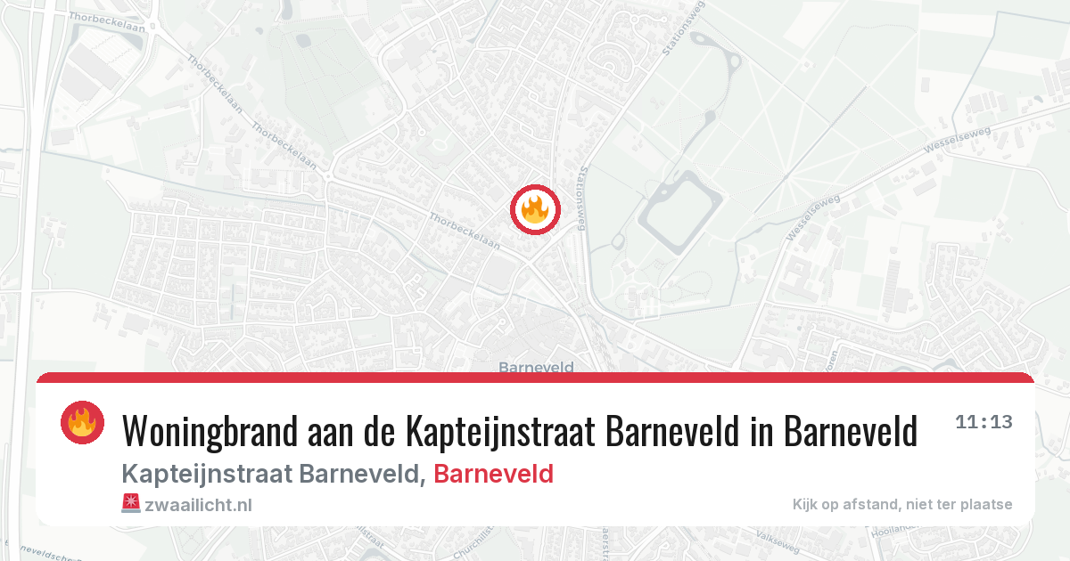 Woningbrand aan de Kapteijnstraat Barneveld in Barneveld — 27 apr 2026