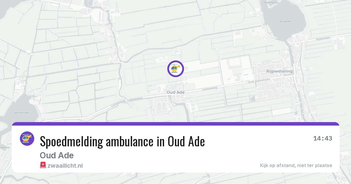 Spoedmelding ambulance in Oud Ade — 2 jul 2026