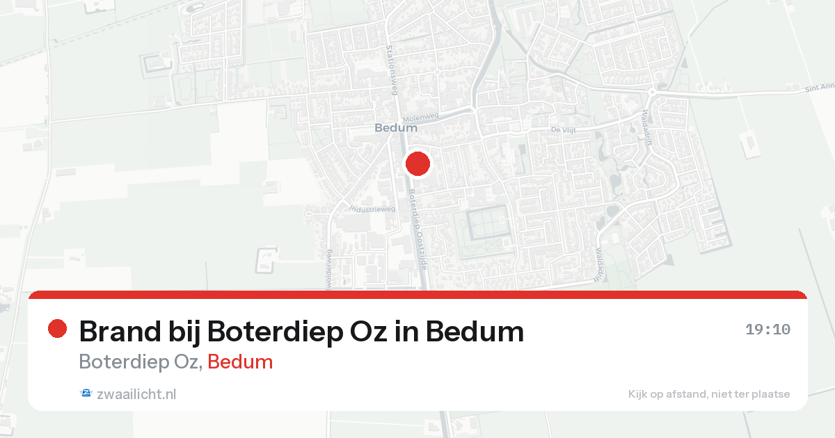 Brand bij Boterdiep Oz in Bedum — 18 aug 2026