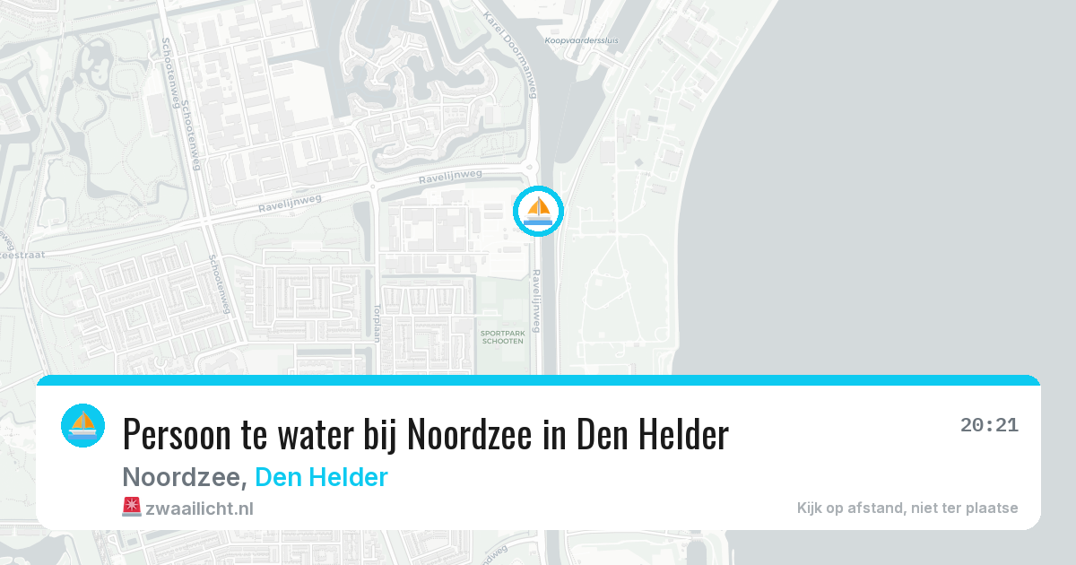 Persoon te water bij Noordzee in Den Helder — 14 aug 2026