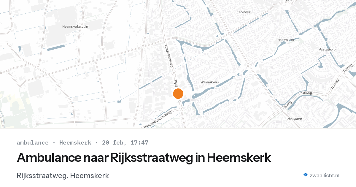 Ambulance naar Rijksstraatweg in Heemskerk — 20 feb 2026