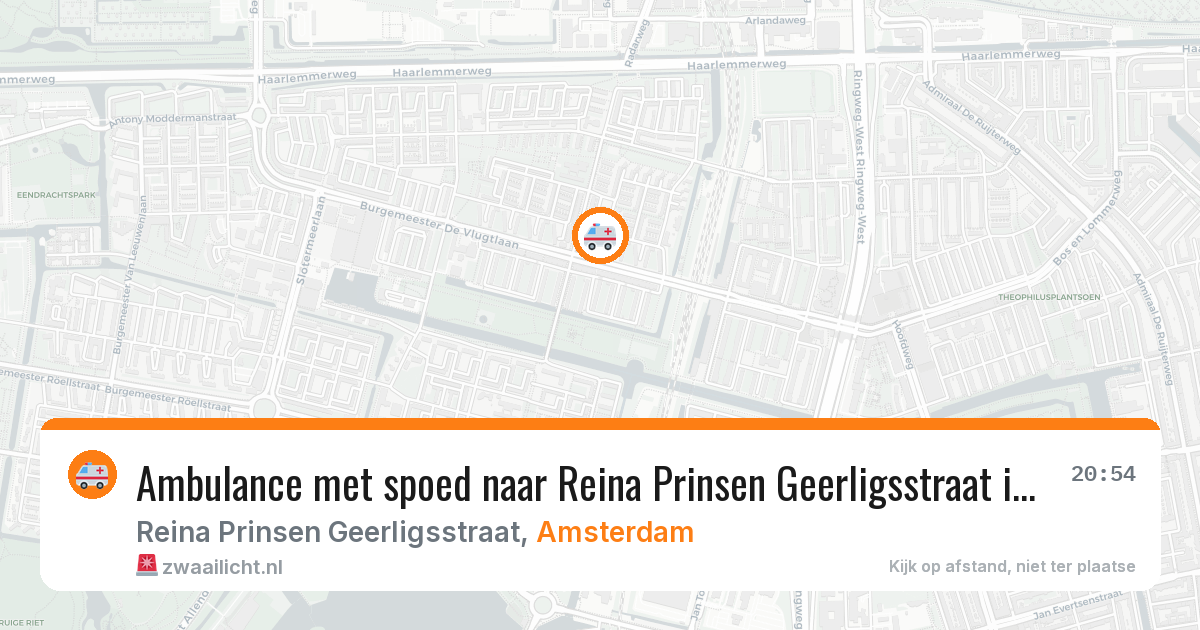 Ambulance met spoed naar Reina Prinsen Geerligsstraat in Amsterdam — 19 jul 2026