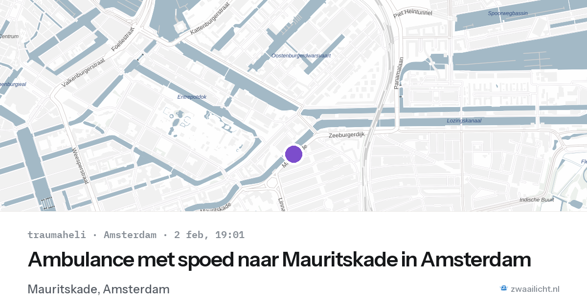 Ambulance met spoed naar Mauritskade in Amsterdam — 2 feb 2026