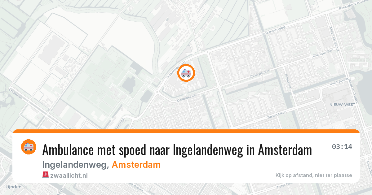 Ambulance met spoed naar Ingelandenweg in Amsterdam — 30 mei 2026