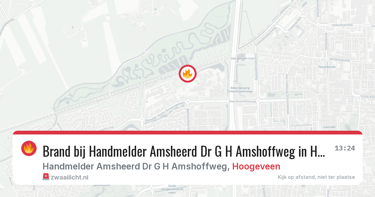 Brand bij Handmelder Amsheerd Dr G H Amshoffweg in Hoogeveen — 28 mrt 2026