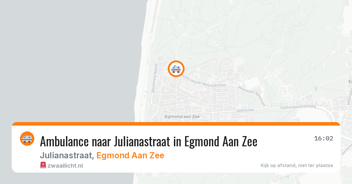 Ambulance naar Julianastraat in Egmond Aan Zee — 17 mei 2026