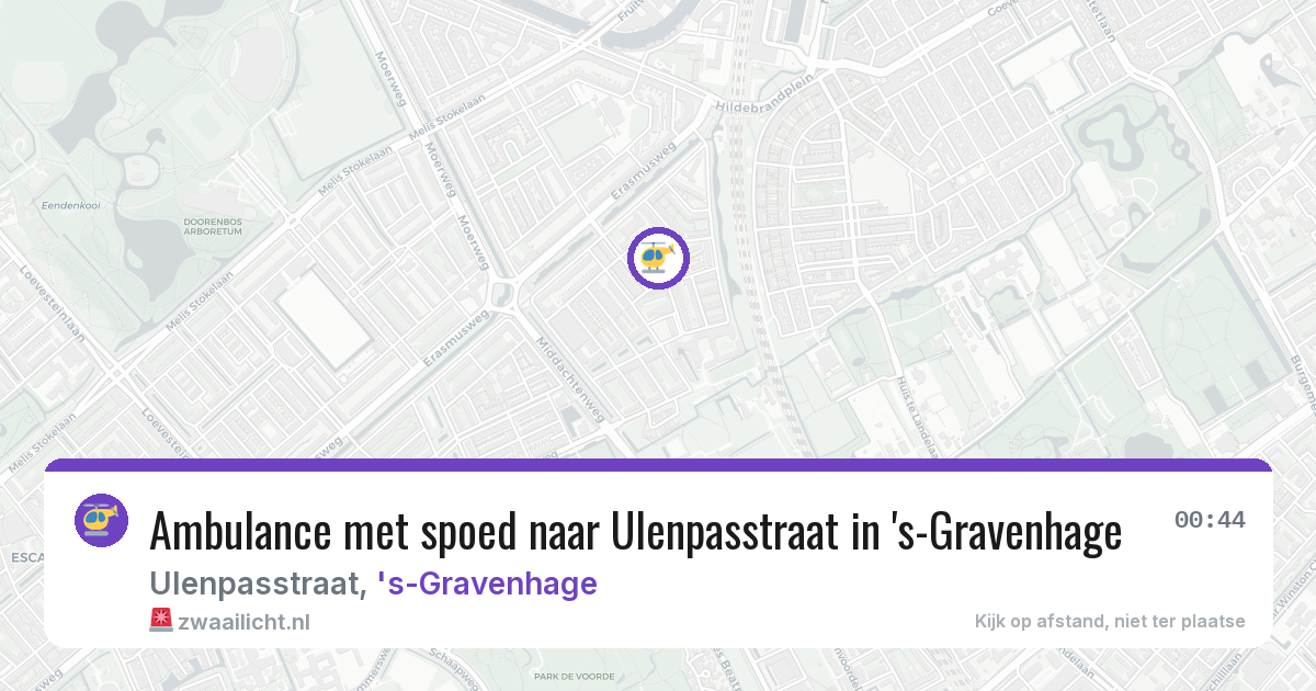 Ambulance met spoed naar Ulenpasstraat in 's-Gravenhage — 16 jul 2026