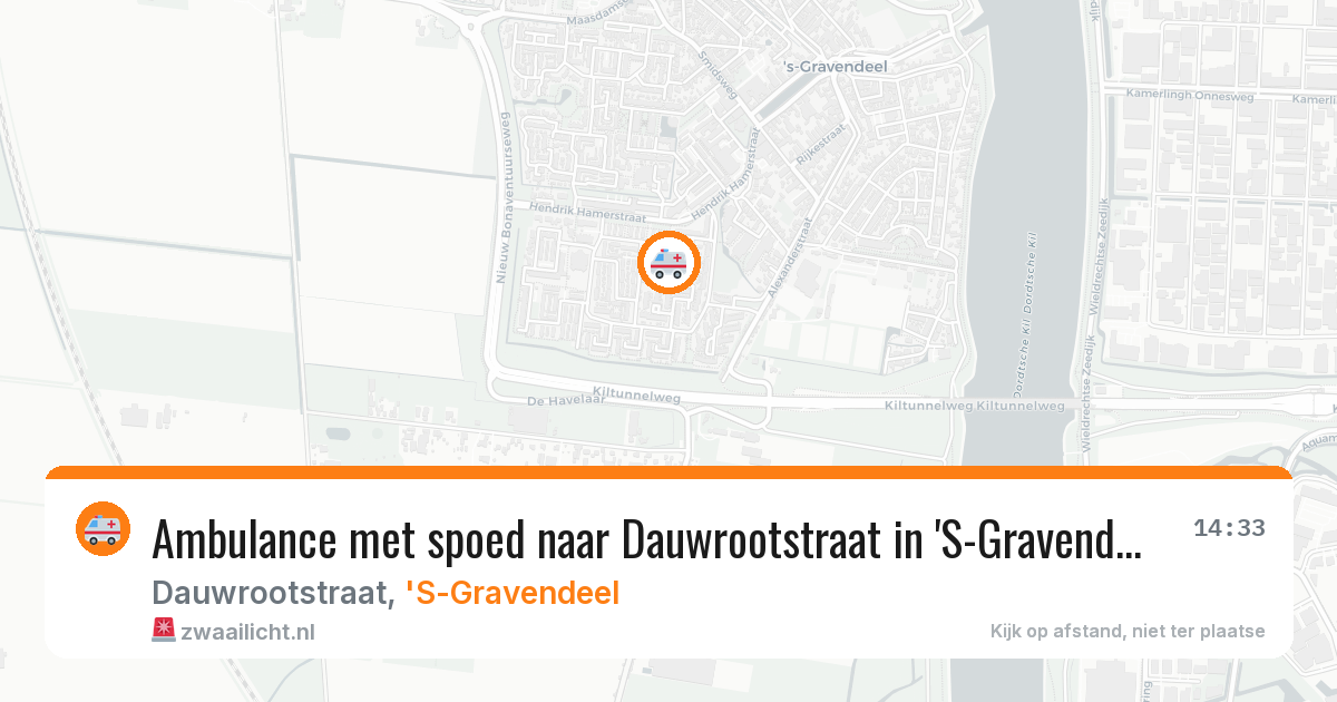 Ambulance met spoed naar Dauwrootstraat in 'S-Gravendeel — 16 mei 2026
