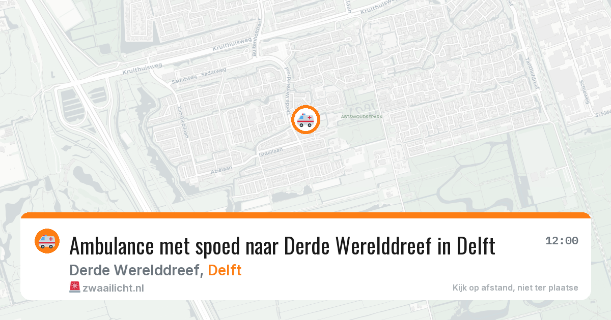 Ambulance met spoed naar Derde Werelddreef in Delft — 22 mei 2026