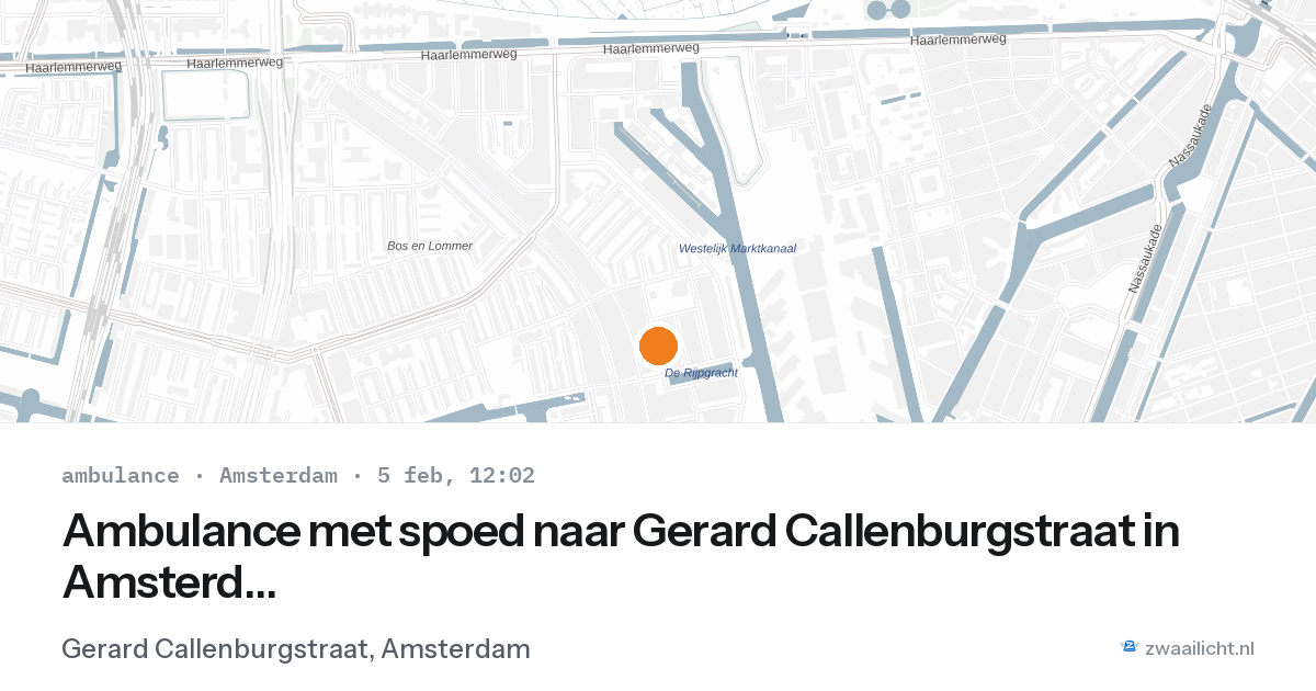 Ambulance met spoed naar Gerard Callenburgstraat in Amsterdam — 5 feb 2026