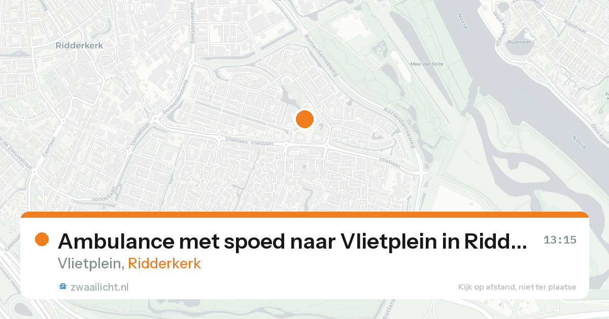 Ambulance met spoed naar Vlietplein in Ridderkerk — 16 aug 2026