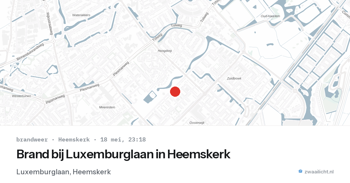 Brand bij Luxemburglaan in Heemskerk — 18 mei 2026