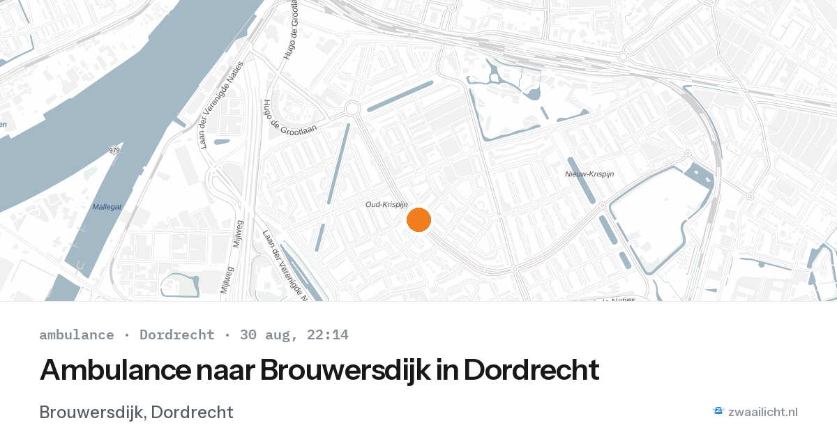 Ambulance naar Brouwersdijk in Dordrecht — 30 aug 2026
