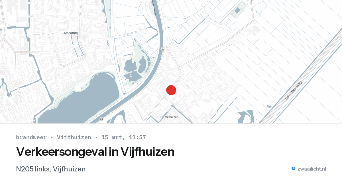 Verkeersongeval in Vijfhuizen — 15 mrt 2026