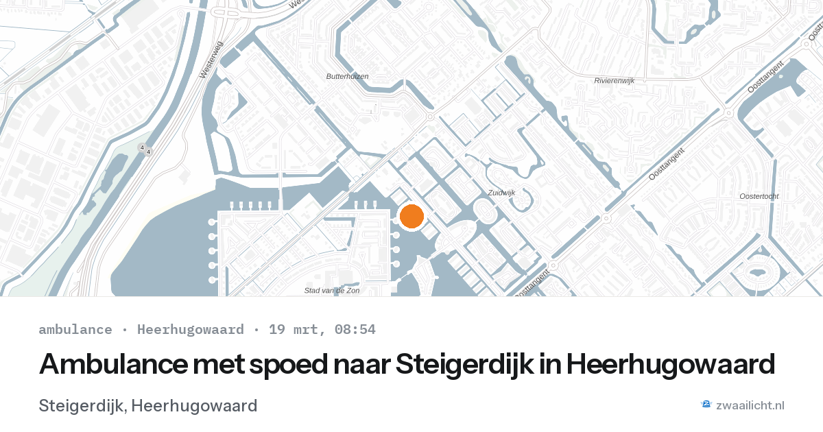Ambulance met spoed naar Steigerdijk in Heerhugowaard — 19 mrt 2026