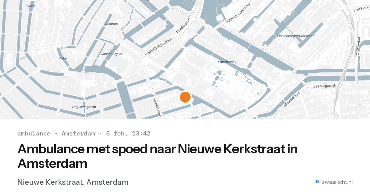 Ambulance met spoed naar Nieuwe Kerkstraat in Amsterdam — 5 feb 2026