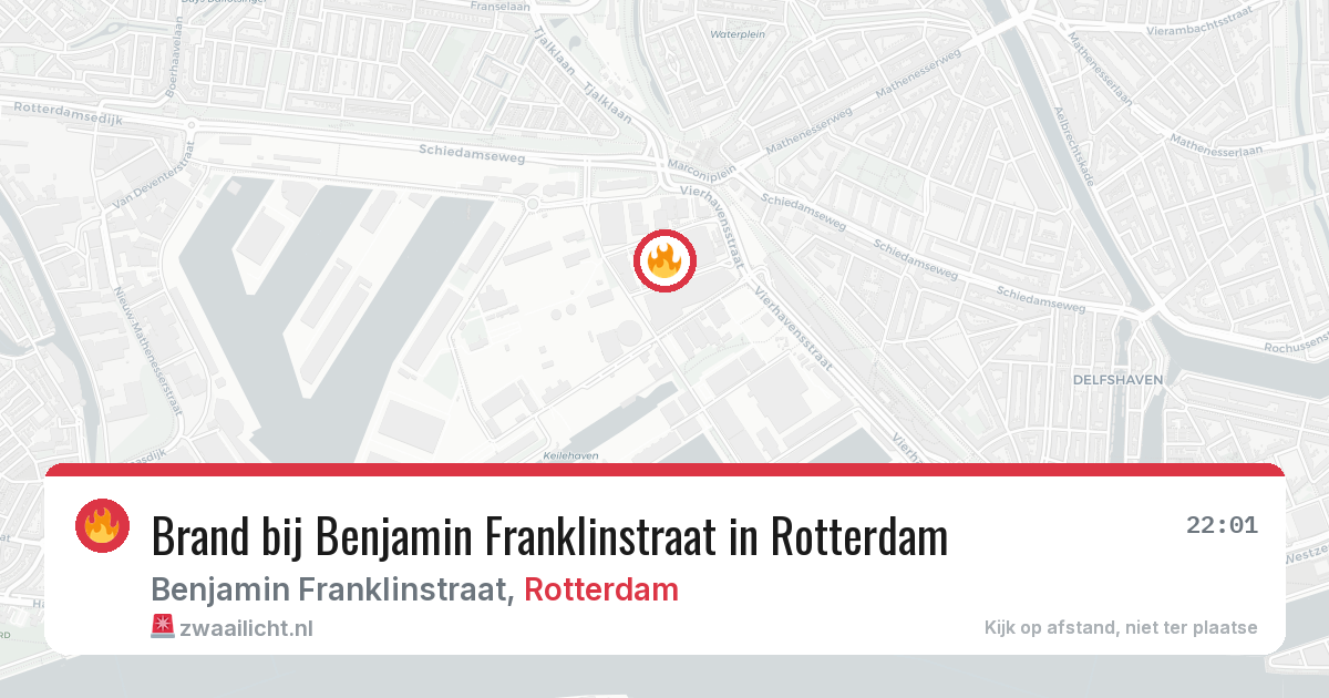 Brand bij Benjamin Franklinstraat in Rotterdam — 15 apr 2026