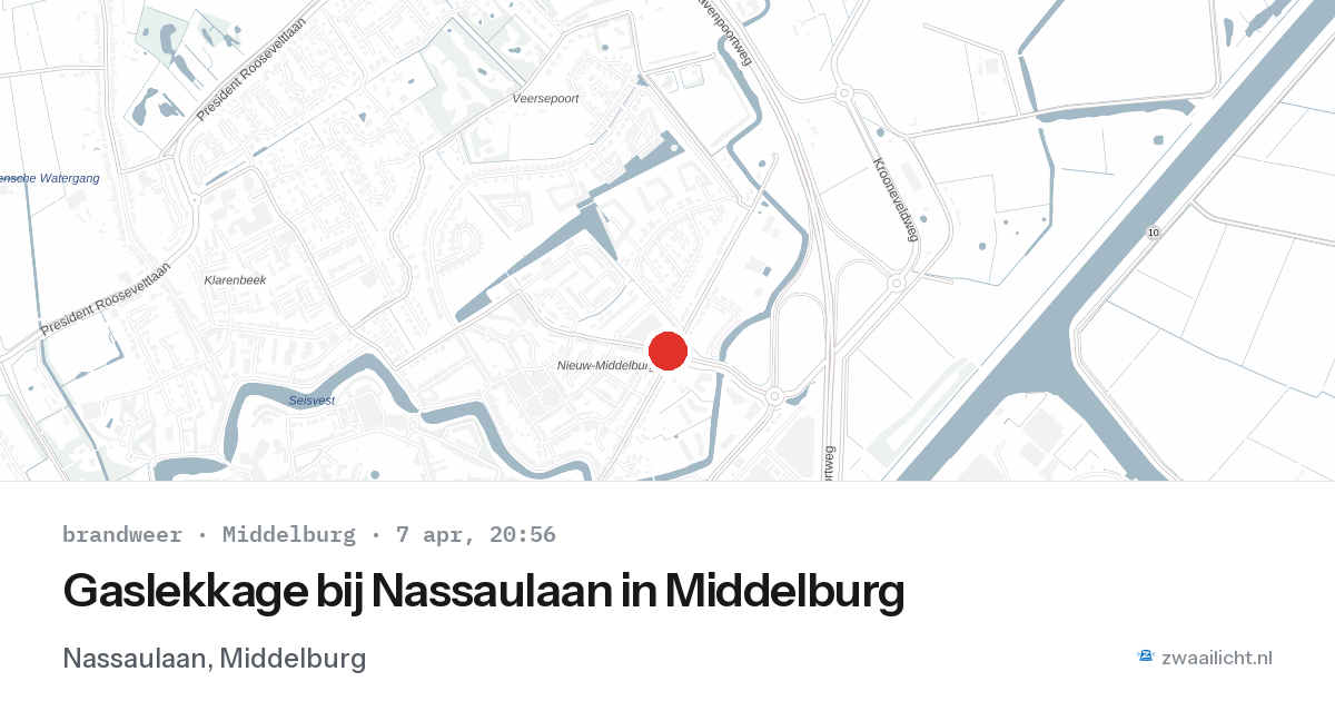 Gaslekkage bij Nassaulaan in Middelburg — 7 apr 2026