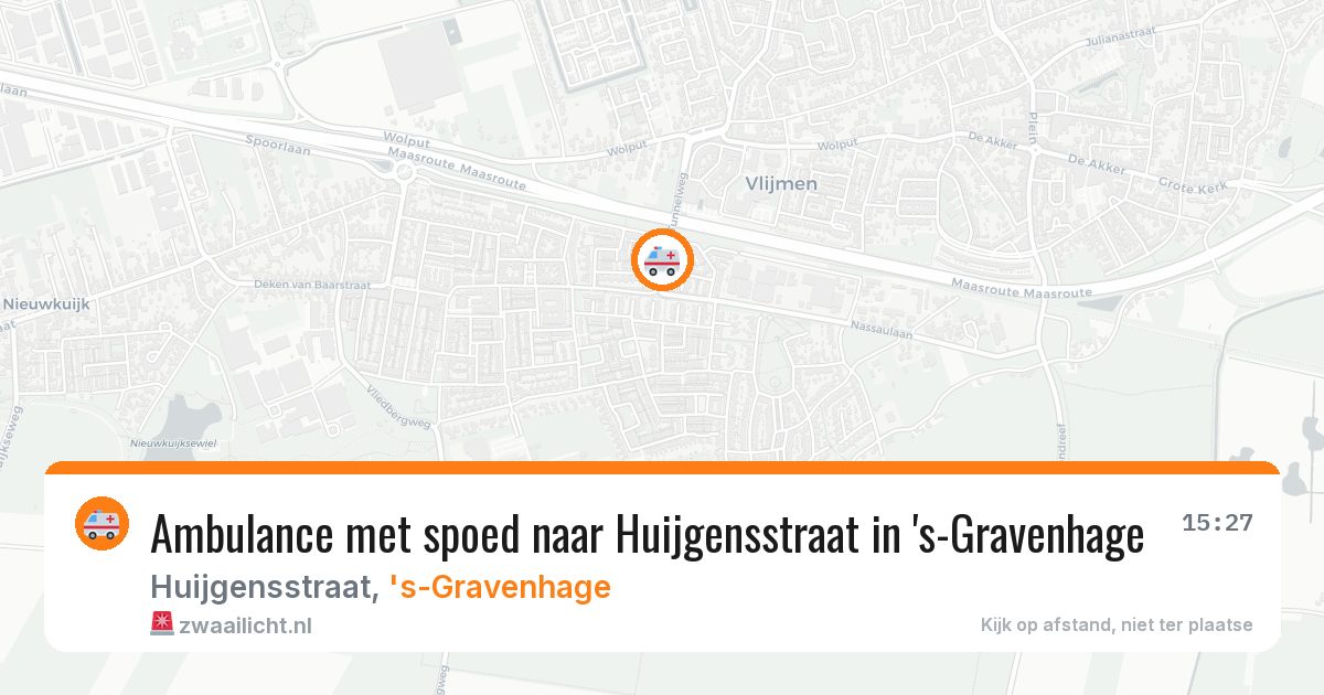 Ambulance met spoed naar Huijgensstraat in 's-Gravenhage — 13 mrt 2026