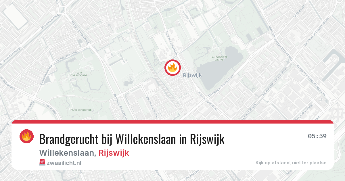 Brandgerucht bij Willekenslaan in Rijswijk — 22 mrt 2026