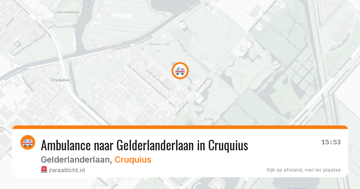 Ambulance naar Gelderlanderlaan in Cruquius — 8 aug 2026