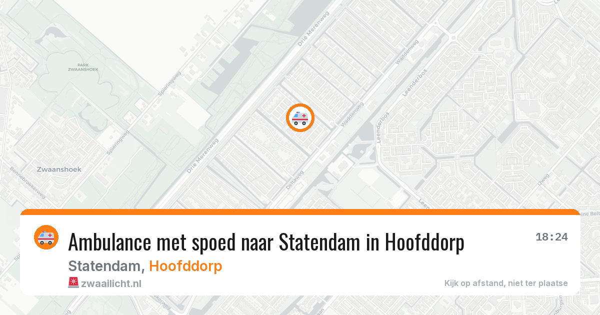 Ambulance met spoed naar Statendam in Hoofddorp — 18 jan 2026