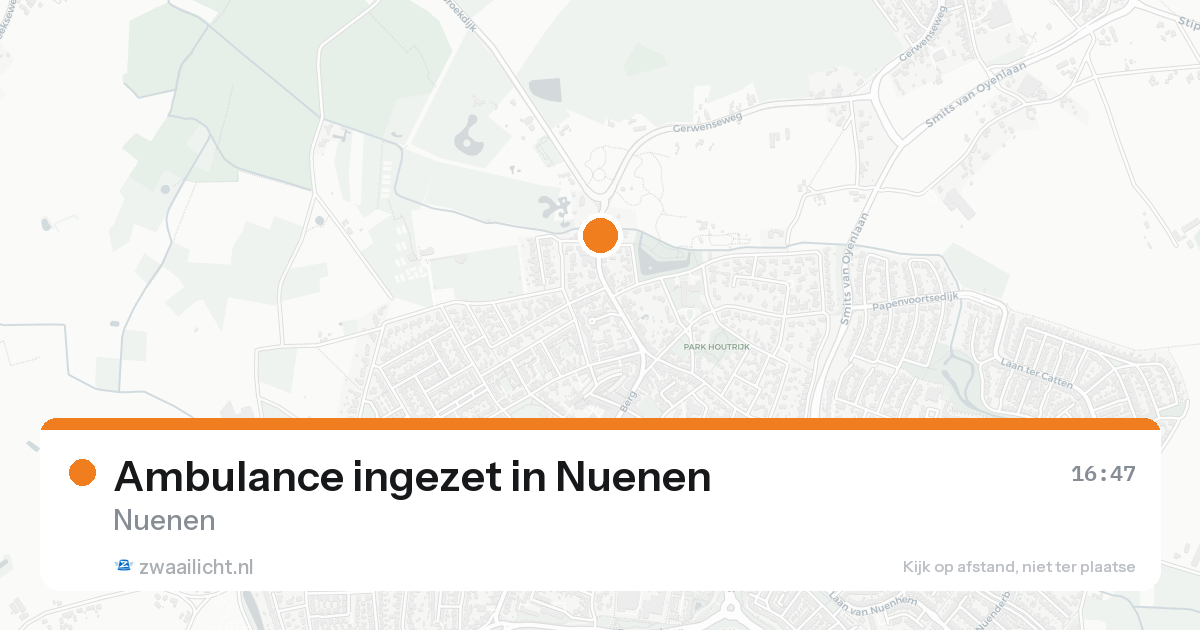 Ambulance ingezet in Nuenen — 14 aug 2026