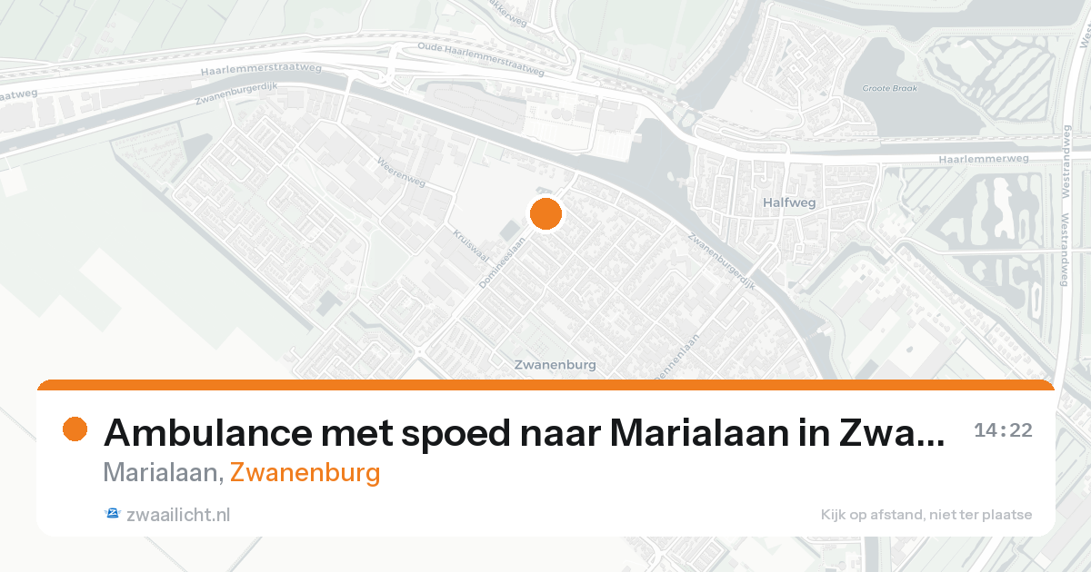 Ambulance met spoed naar Marialaan in Zwanenburg — 23 aug 2026