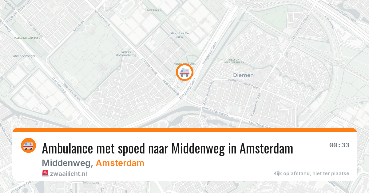 Ambulance met spoed naar Middenweg in Amsterdam — 22 mei 2026