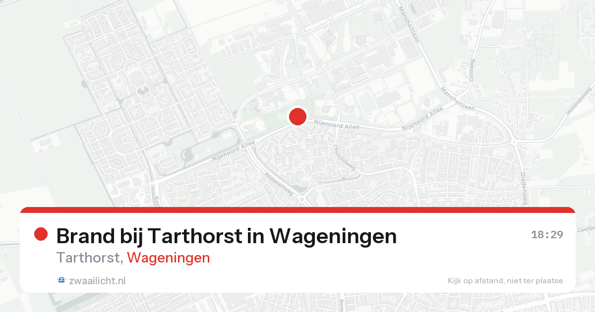 Brand bij Tarthorst in Wageningen — 17 mrt 2026