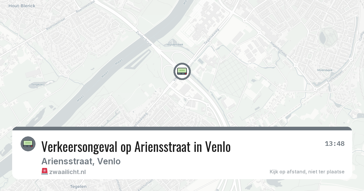Verkeersongeval op Ariensstraat in Venlo — 7 aug 2026
