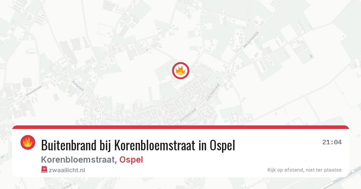 Buitenbrand bij Korenbloemstraat in Ospel — 25 jul 2026