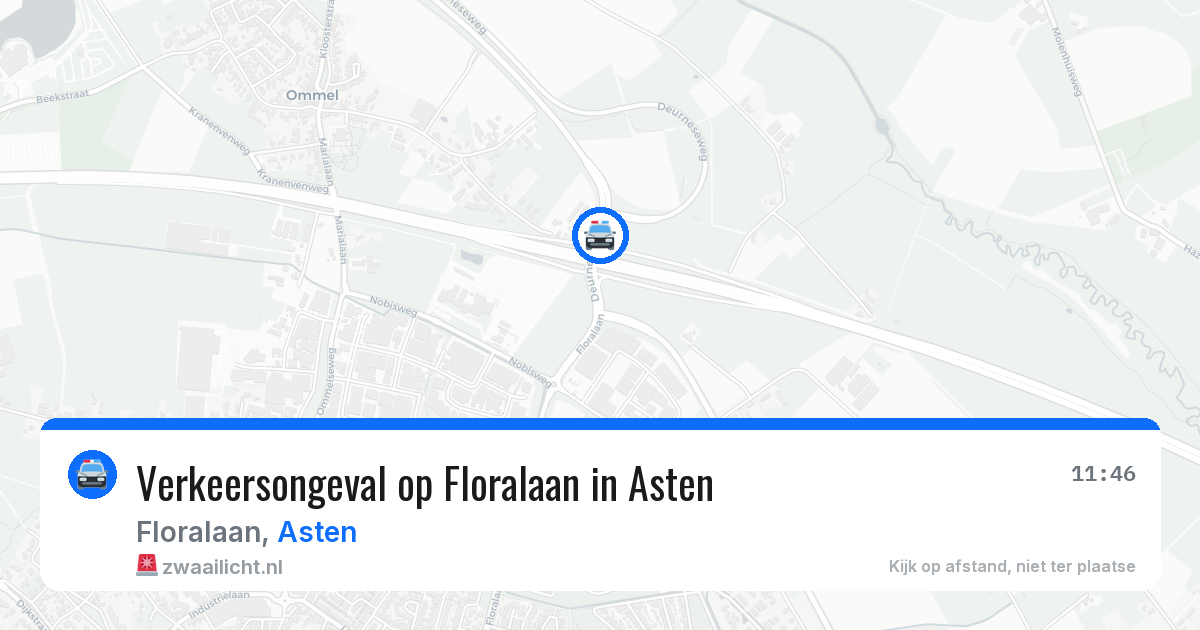 Verkeersongeval op Floralaan in Asten — 28 jul 2026
