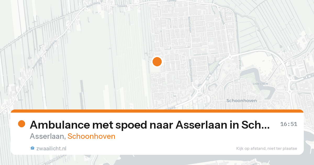 Ambulance met spoed naar Asserlaan in Schoonhoven — 19 aug 2026