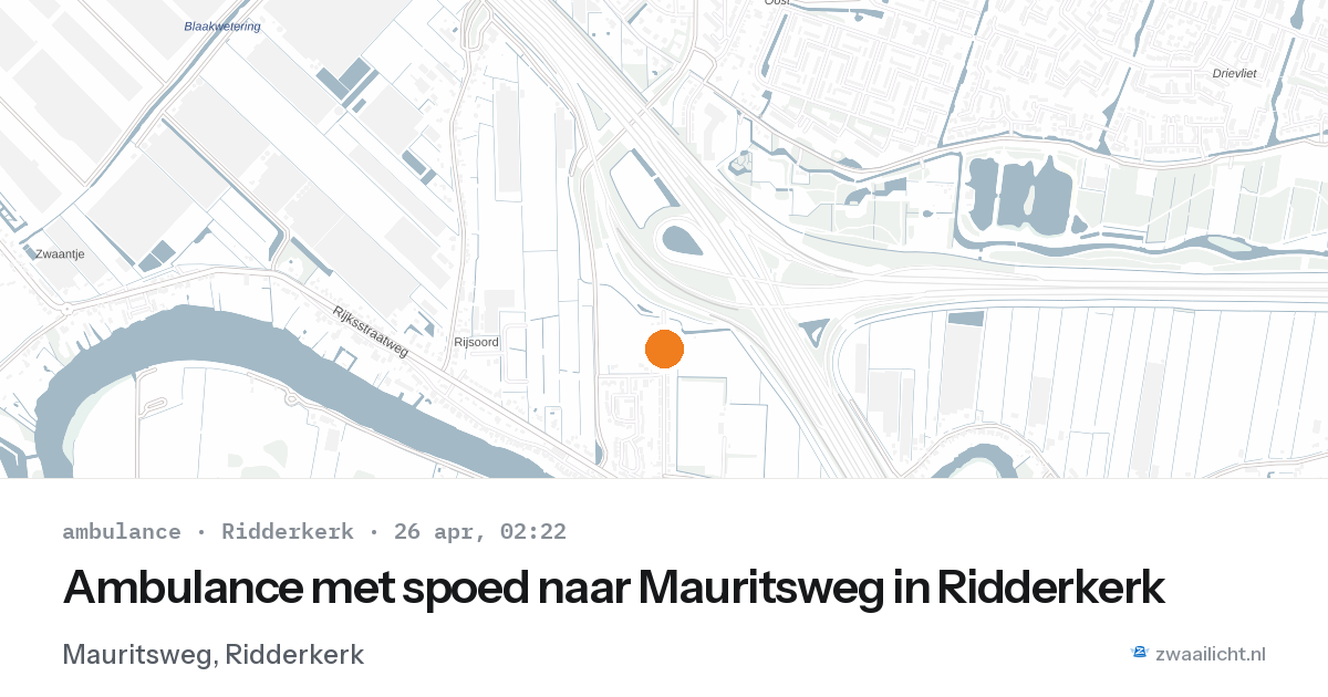 Ambulance met spoed naar Mauritsweg in Ridderkerk — 26 apr 2026